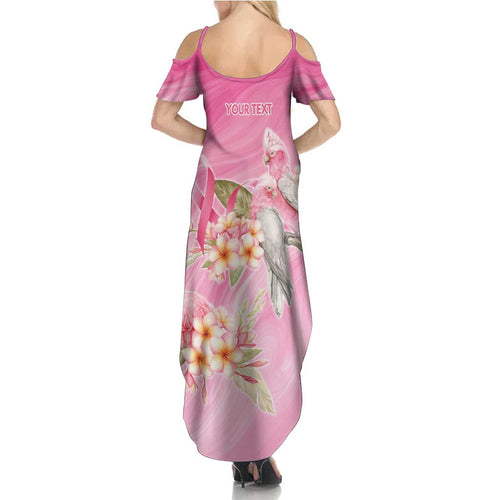 Personalised I Wear Pink For The Fight Summer Maxi Dress Australian Breast Cancer Spirit - Aussie Hoodie