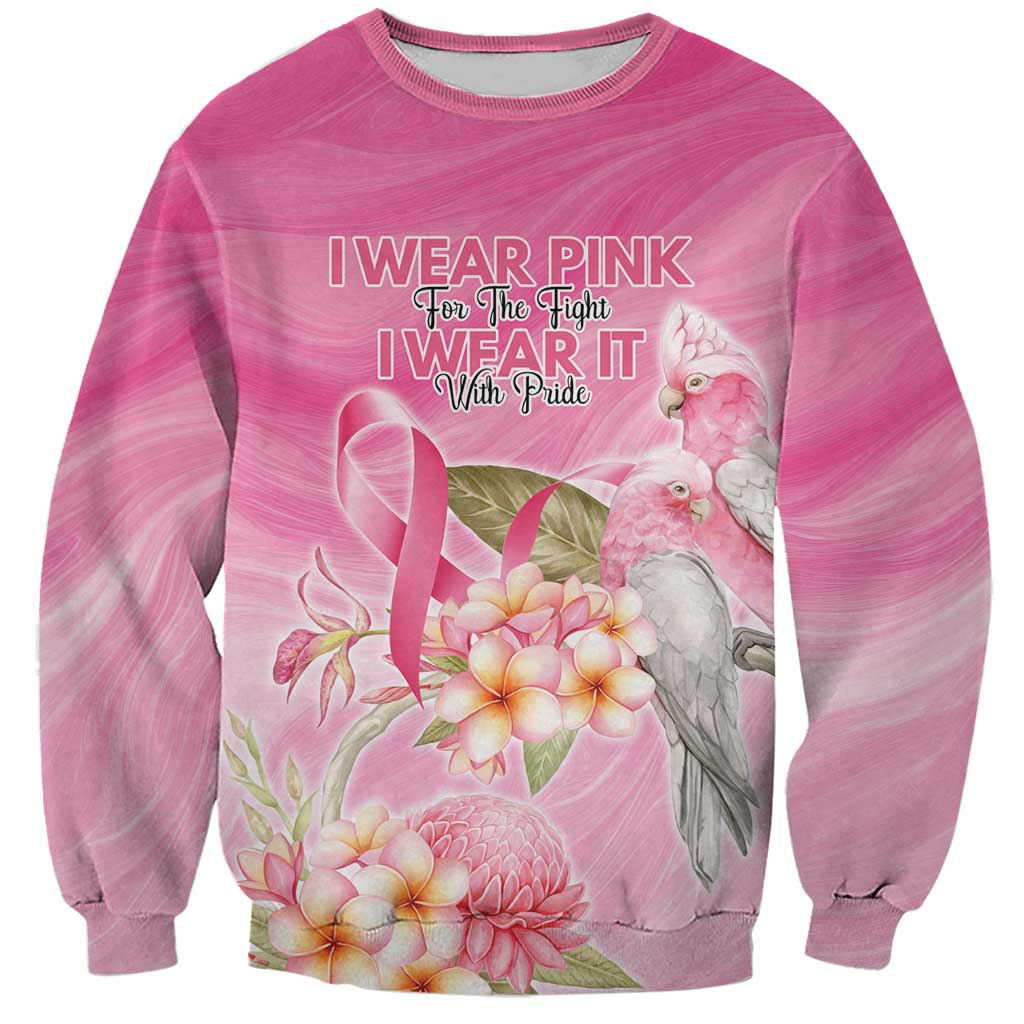 Personalised I Wear Pink For The Fight Sweatshirt Australian Breast Cancer Spirit - Aussie Hoodie