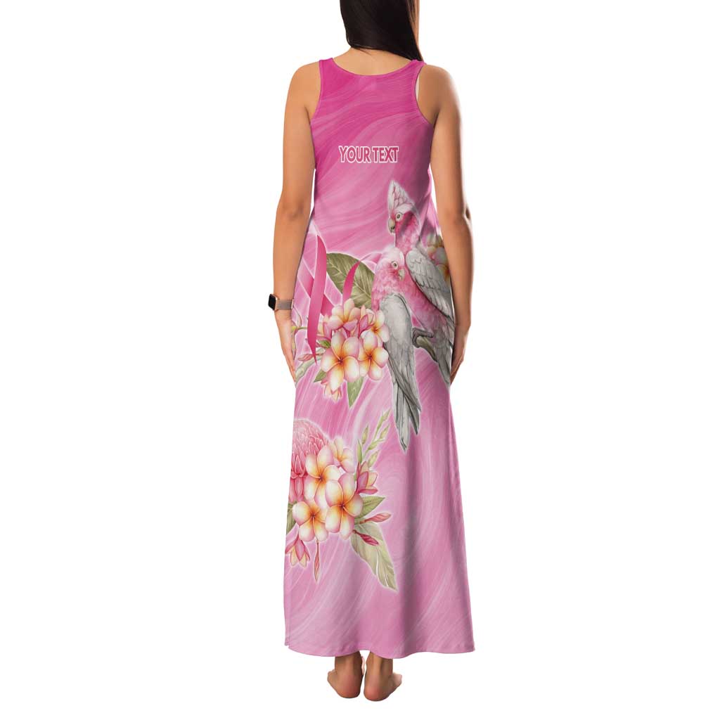 Personalised I Wear Pink For The Fight Tank Maxi Dress Australian Breast Cancer Spirit - Aussie Hoodie