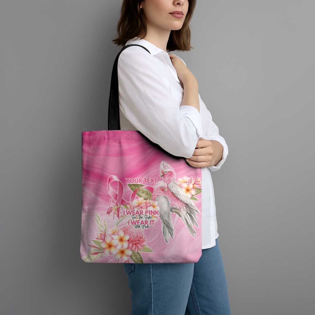 Personalised I Wear Pink For The Fight Tote Bag Australian Breast Cancer Spirit - Aussie Hoodie
