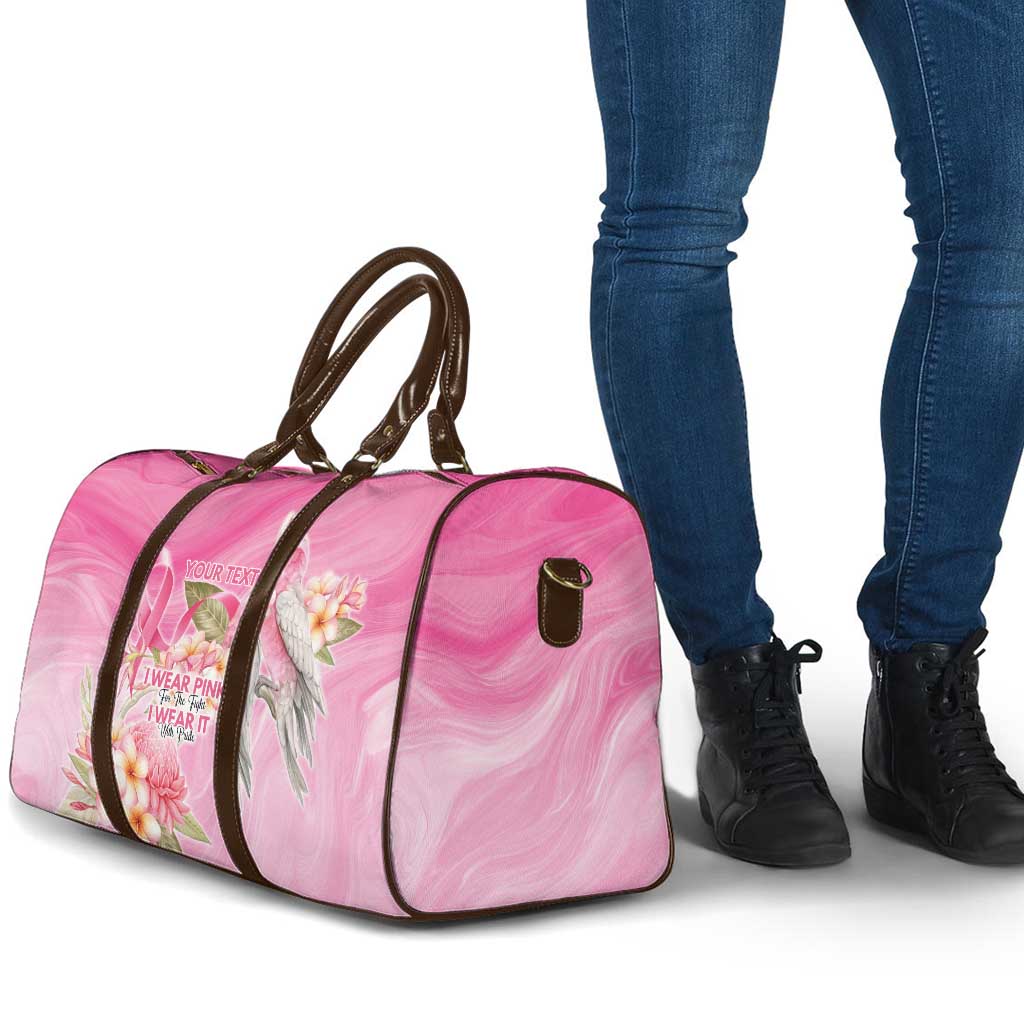 Personalised I Wear Pink For The Fight Travel Bag Australian Breast Cancer Spirit - Aussie Hoodie
