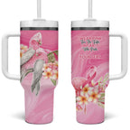 Personalised I Wear Pink For The Fight Tumbler With Handle Australian Breast Cancer Spirit - Aussie Hoodie