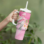 Personalised I Wear Pink For The Fight Tumbler With Handle Australian Breast Cancer Spirit - Aussie Hoodie