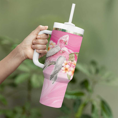 Personalised I Wear Pink For The Fight Tumbler With Handle Australian Breast Cancer Spirit - Aussie Hoodie