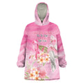 Personalised I Wear Pink For The Fight Wearable Blanket Hoodie Australian Breast Cancer Spirit - Aussie Hoodie