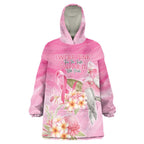 Personalised I Wear Pink For The Fight Wearable Blanket Hoodie Australian Breast Cancer Spirit - Aussie Hoodie