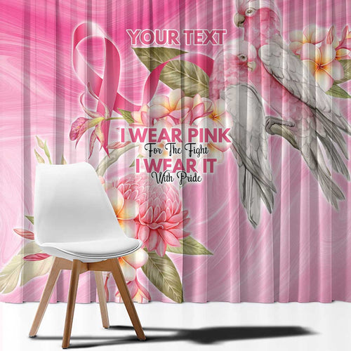 Personalised I Wear Pink For The Fight Window Curtain Australian Breast Cancer Spirit - Aussie Hoodie