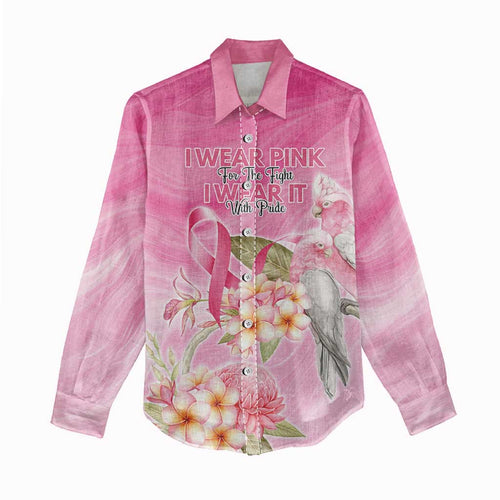 Personalised I Wear Pink For The Fight Women Casual Shirt Australian Breast Cancer Spirit - Aussie Hoodie