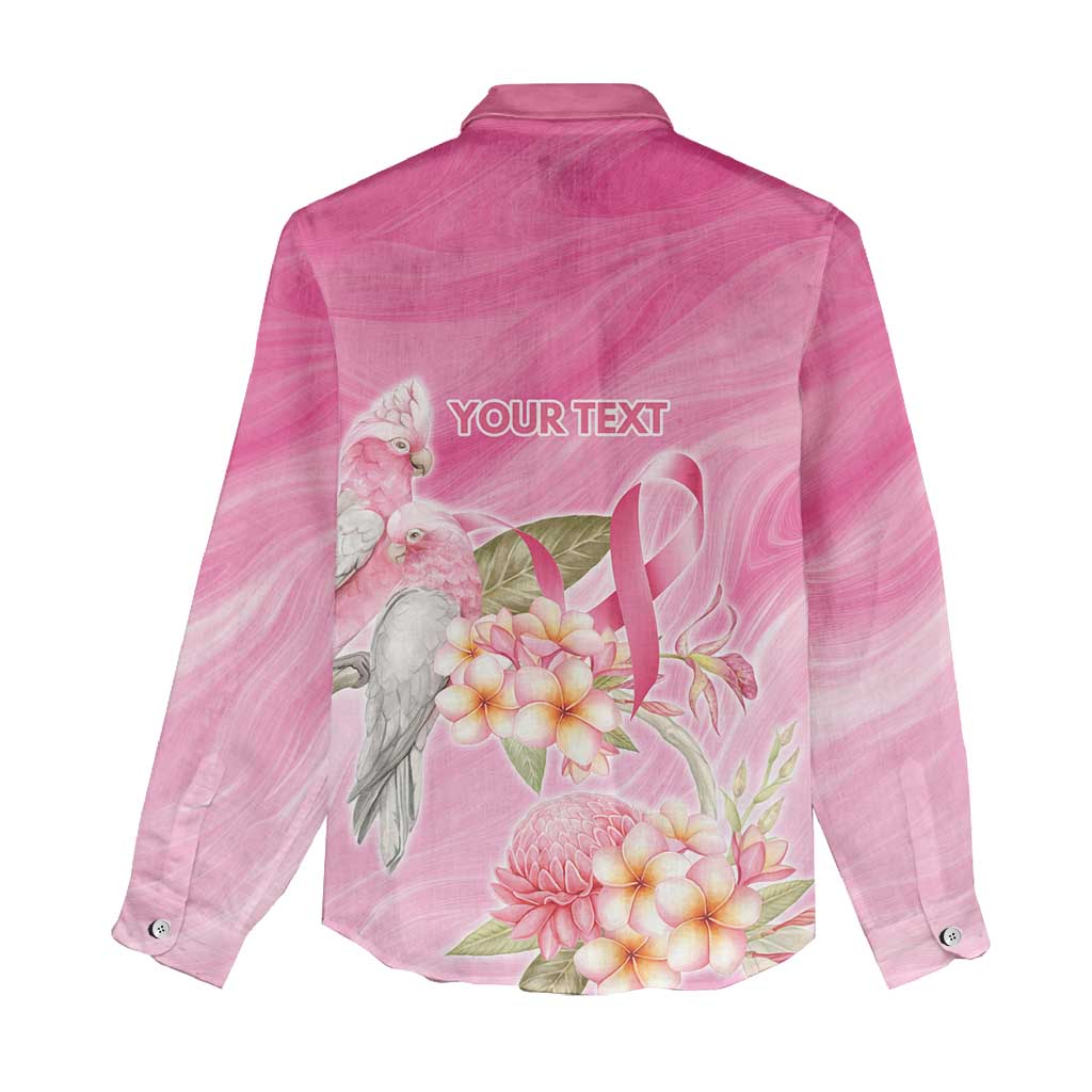Personalised I Wear Pink For The Fight Women Casual Shirt Australian Breast Cancer Spirit - Aussie Hoodie
