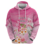 Personalised I Wear Pink For The Fight Zip Hoodie Australian Breast Cancer Spirit - Aussie Hoodie