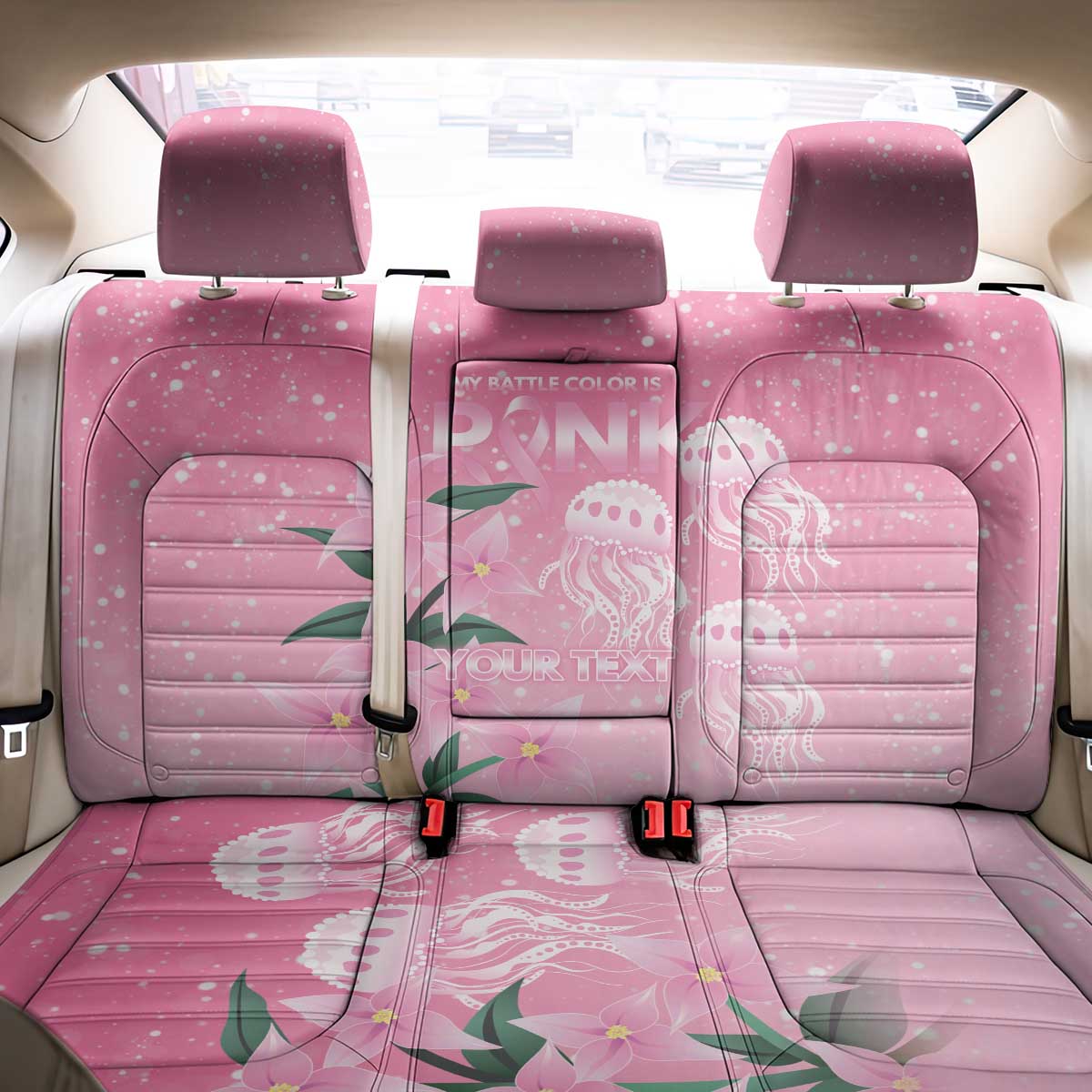 Personalised Pink Boronia of Hope Back Car Seat Cover Australia’s Fight Against Breast Cancer - Aussie Hoodie