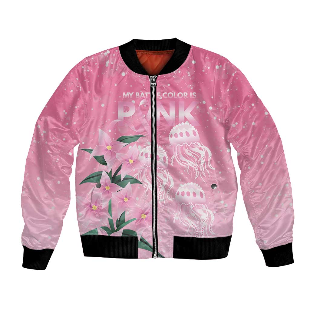Personalised Pink Boronia of Hope Bomber Jacket Australia’s Fight Against Breast Cancer - Aussie Hoodie