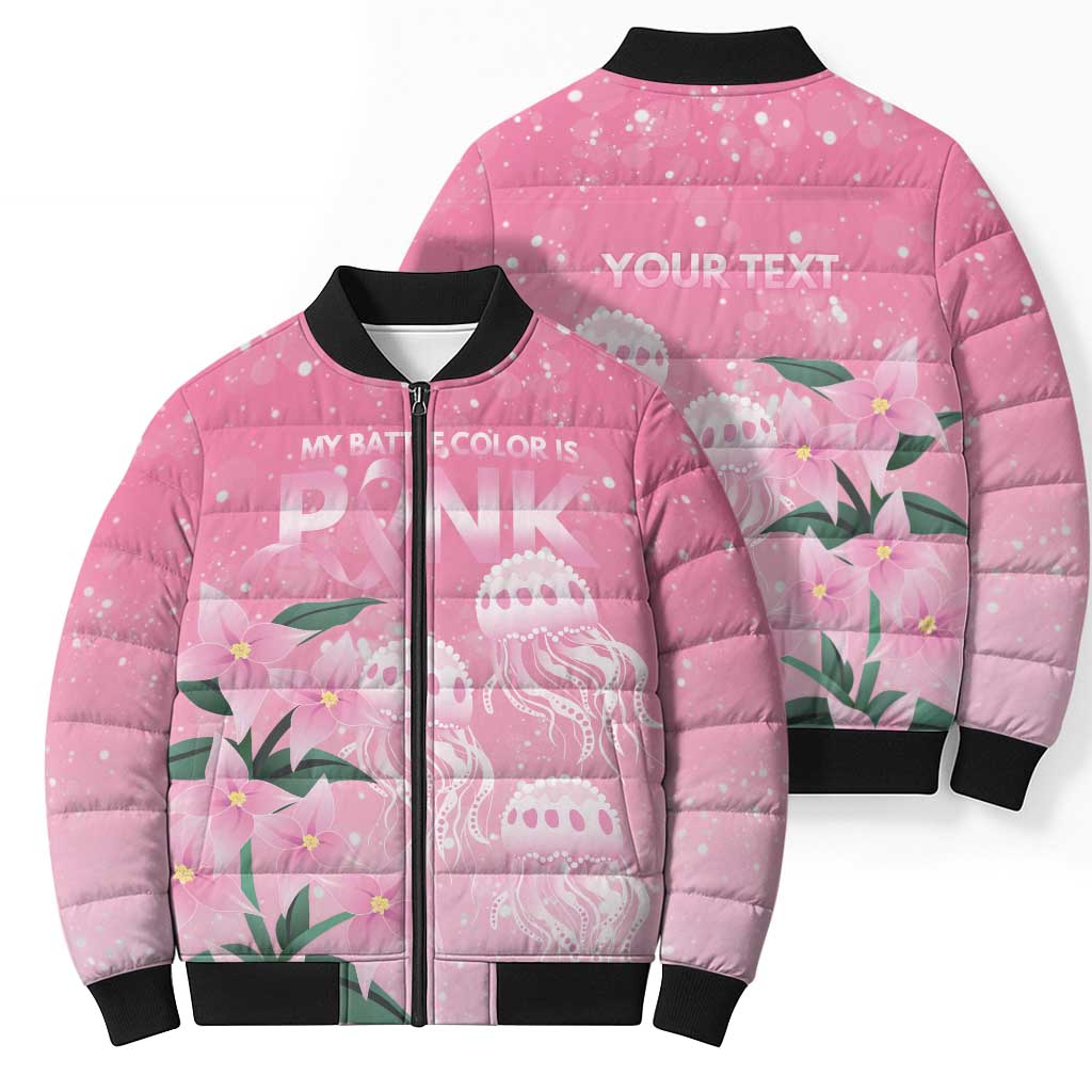 Personalised Pink Boronia of Hope Bomber Puffer Jacket Australia’s Fight Against Breast Cancer - Aussie Hoodie