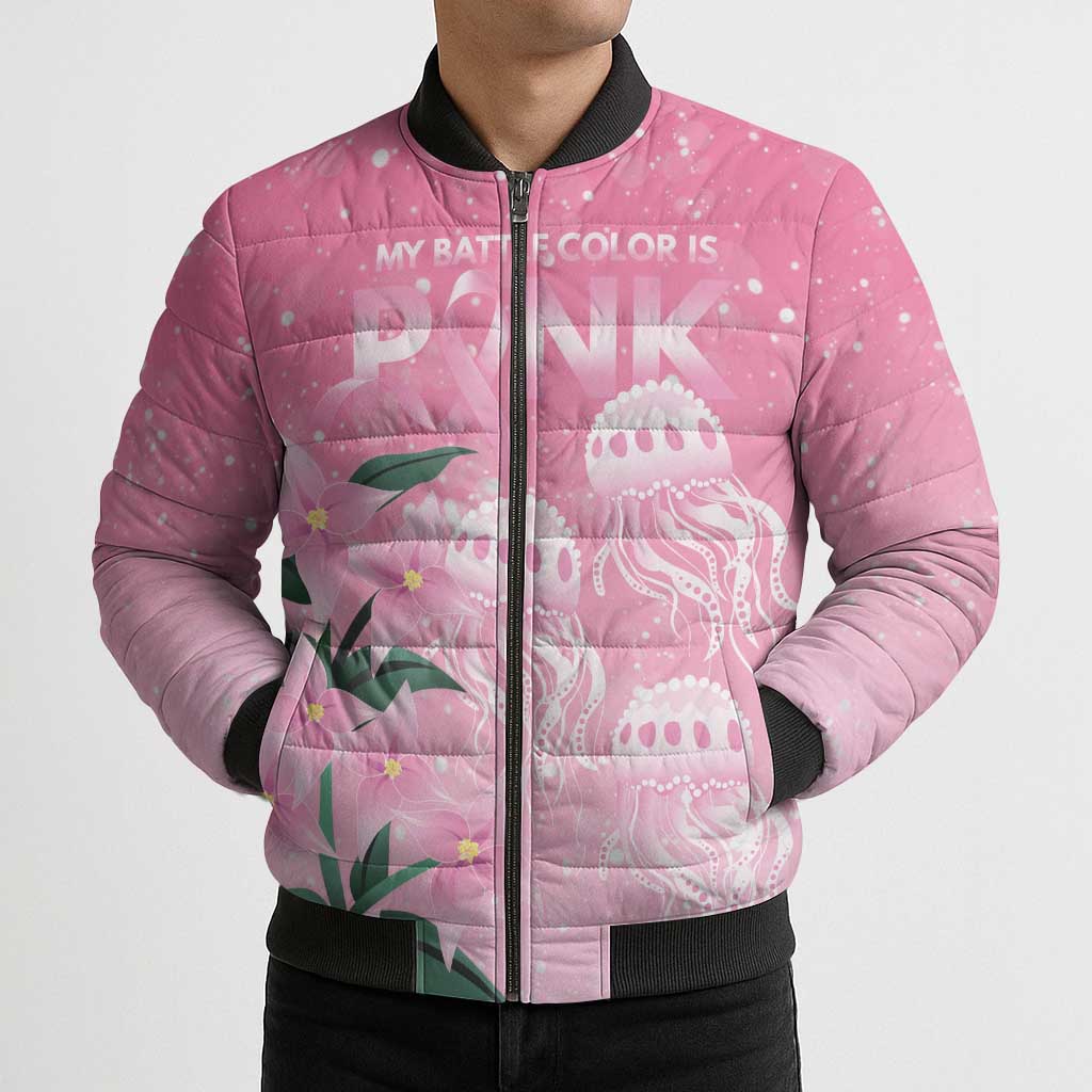 Personalised Pink Boronia of Hope Bomber Puffer Jacket Australia’s Fight Against Breast Cancer - Aussie Hoodie