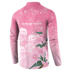 Personalised Pink Boronia of Hope Button Sweatshirt Australia’s Fight Against Breast Cancer - Aussie Hoodie