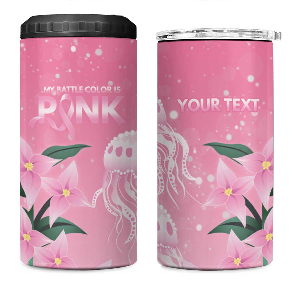 Personalised Pink Boronia of Hope 4 in 1 Can Cooler Tumbler Australia’s Fight Against Breast Cancer - Aussie Hoodie