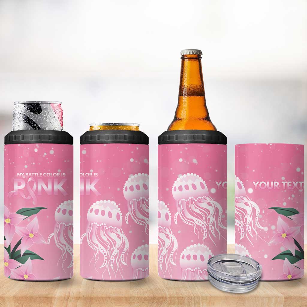 Personalised Pink Boronia of Hope 4 in 1 Can Cooler Tumbler Australia’s Fight Against Breast Cancer - Aussie Hoodie