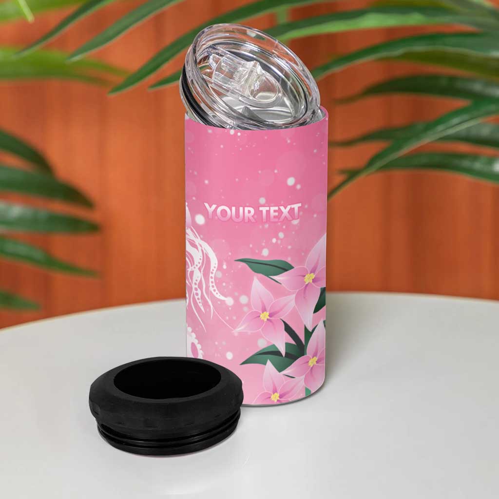 Personalised Pink Boronia of Hope 4 in 1 Can Cooler Tumbler Australia’s Fight Against Breast Cancer - Aussie Hoodie