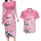 Personalised Pink Boronia of Hope Couples Matching Long Sleeve Bodycon Dress and Hawaiian Shirt Australia’s Fight Against Breast Cancer - Aussie Hoodie