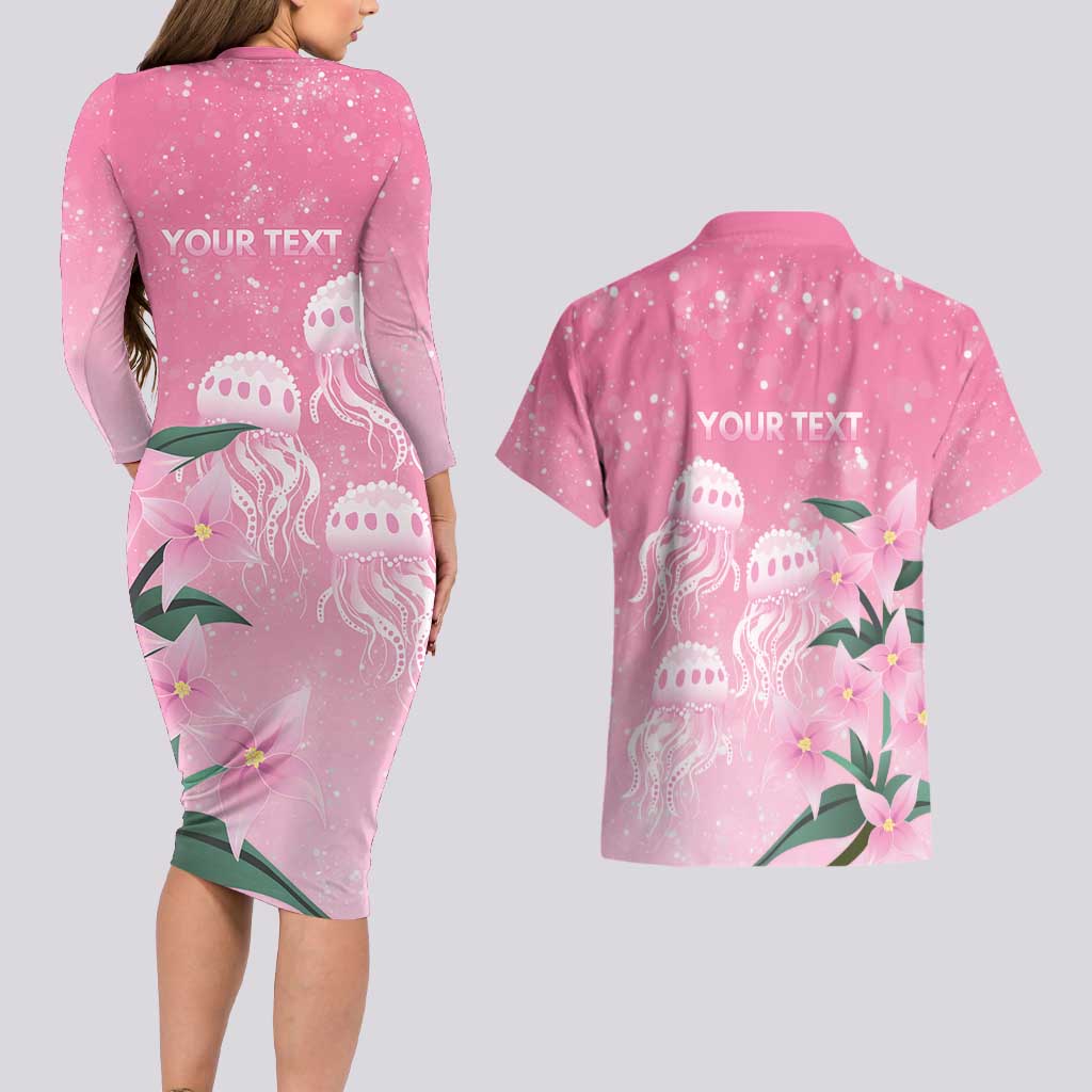 Personalised Pink Boronia of Hope Couples Matching Long Sleeve Bodycon Dress and Hawaiian Shirt Australia’s Fight Against Breast Cancer - Aussie Hoodie