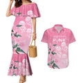 Personalised Pink Boronia of Hope Couples Matching Mermaid Dress and Hawaiian Shirt Australia’s Fight Against Breast Cancer - Aussie Hoodie