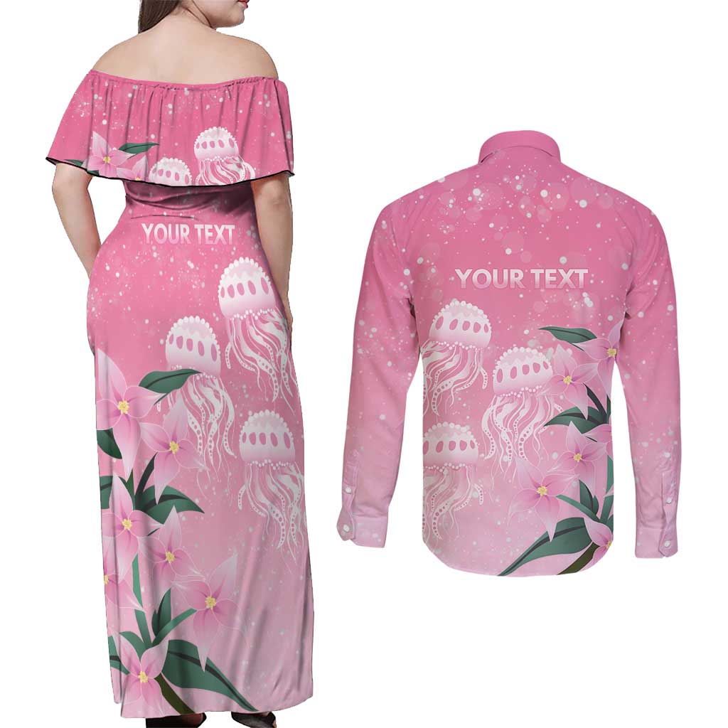 Personalised Pink Boronia of Hope Couples Matching Off Shoulder Maxi Dress and Long Sleeve Button Shirt Australia’s Fight Against Breast Cancer - Aussie Hoodie