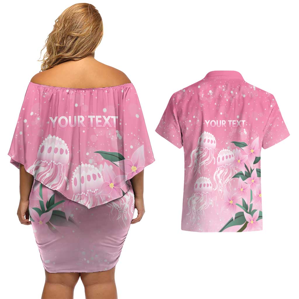 Personalised Pink Boronia of Hope Couples Matching Off Shoulder Short Dress and Hawaiian Shirt Australia’s Fight Against Breast Cancer - Aussie Hoodie