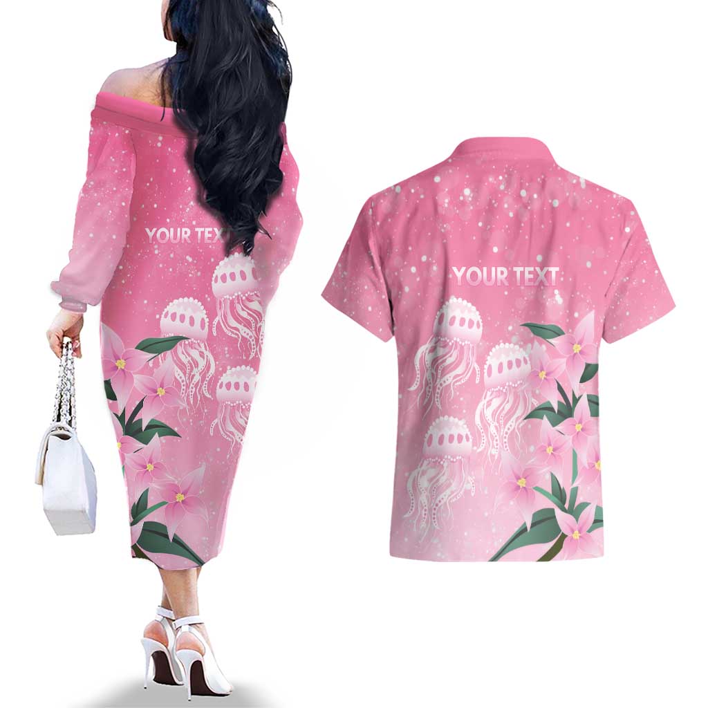 Personalised Pink Boronia of Hope Couples Matching Off The Shoulder Long Sleeve Dress and Hawaiian Shirt Australia’s Fight Against Breast Cancer - Aussie Hoodie