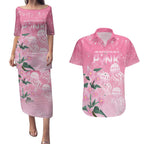 Personalised Pink Boronia of Hope Couples Matching Puletasi and Hawaiian Shirt Australia’s Fight Against Breast Cancer - Aussie Hoodie