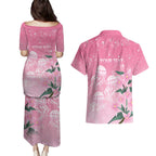Personalised Pink Boronia of Hope Couples Matching Puletasi and Hawaiian Shirt Australia’s Fight Against Breast Cancer - Aussie Hoodie