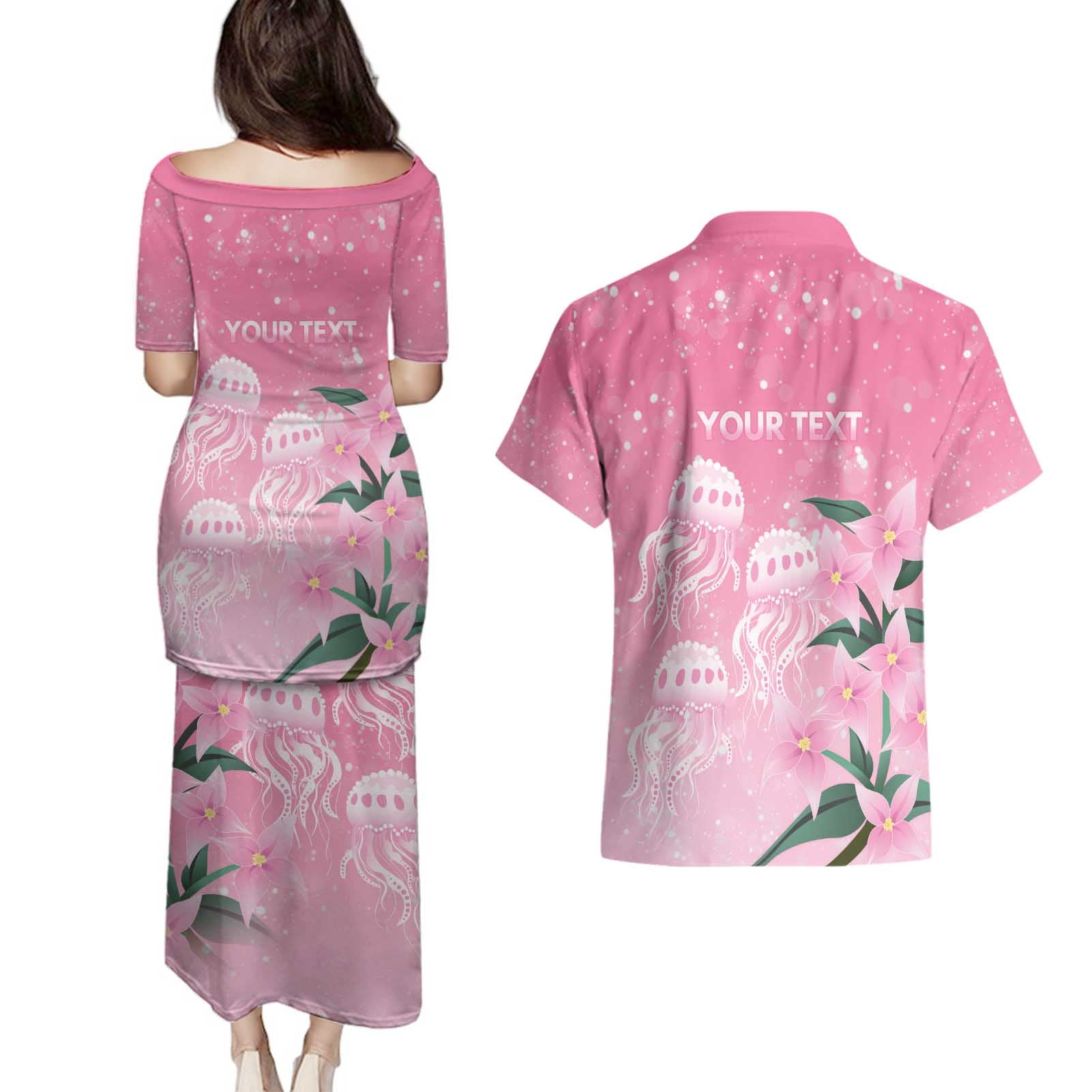 Personalised Pink Boronia of Hope Couples Matching Puletasi and Hawaiian Shirt Australia’s Fight Against Breast Cancer - Aussie Hoodie