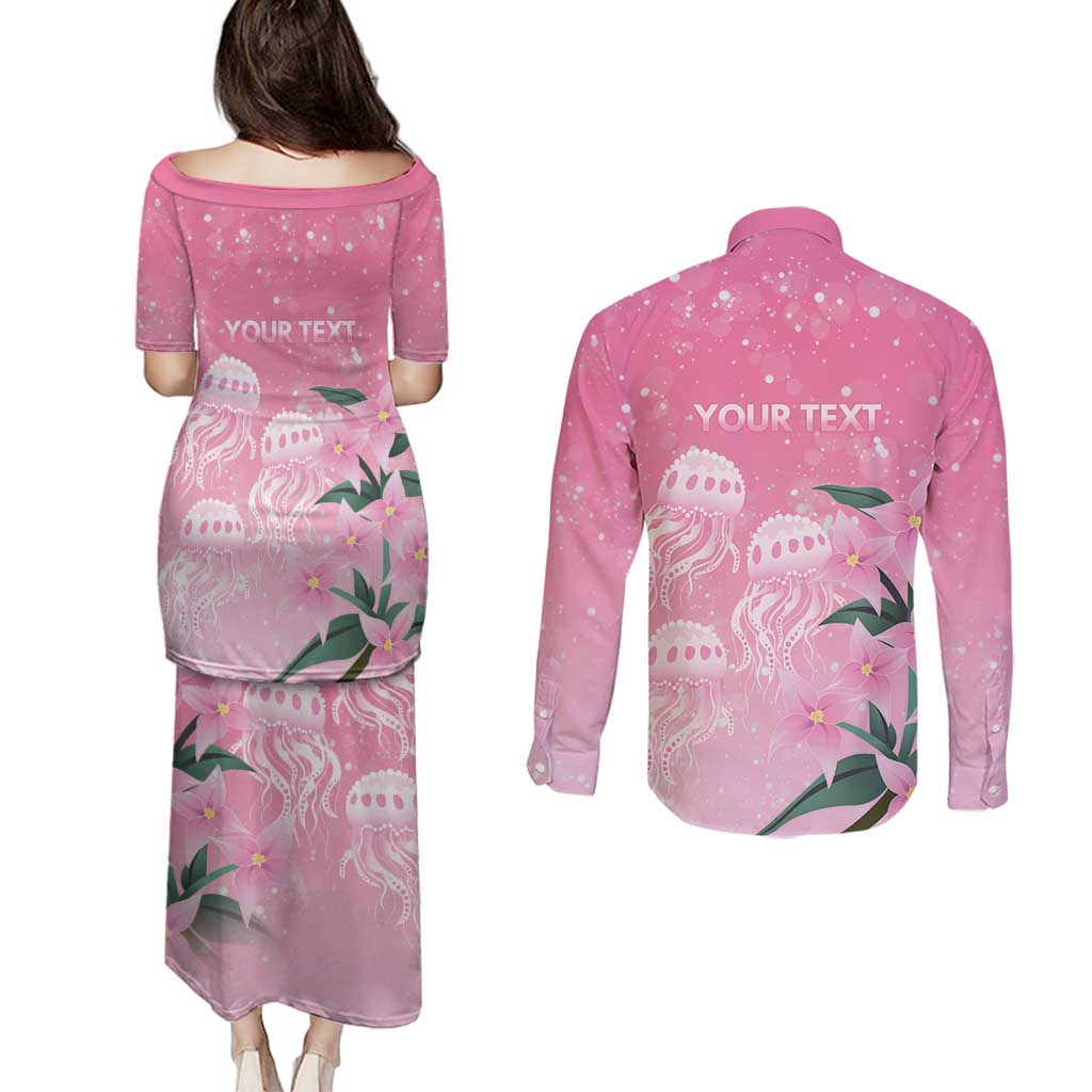 Personalised Pink Boronia of Hope Couples Matching Puletasi and Long Sleeve Button Shirt Australia’s Fight Against Breast Cancer - Aussie Hoodie