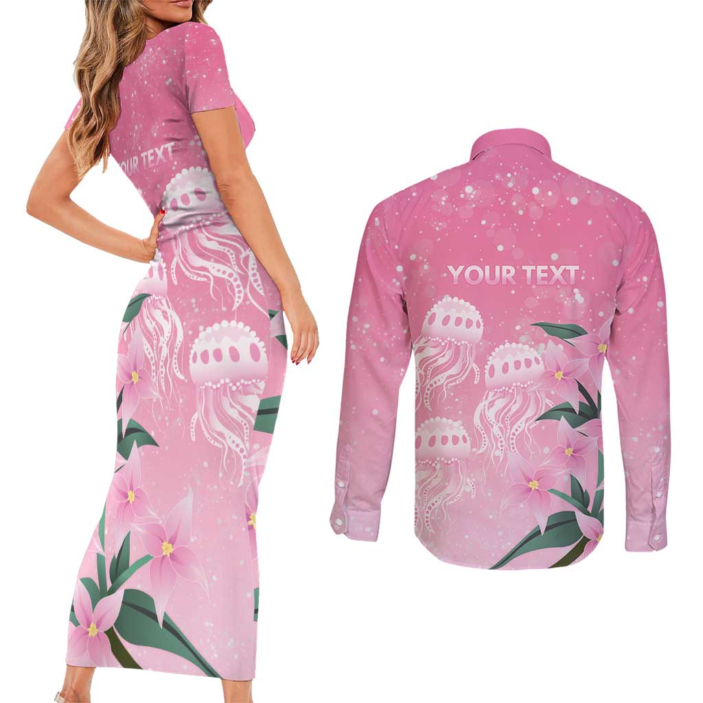 Personalised Pink Boronia of Hope Couples Matching Short Sleeve Bodycon Dress and Long Sleeve Button Shirt Australia’s Fight Against Breast Cancer - Aussie Hoodie