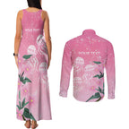 Personalised Pink Boronia of Hope Couples Matching Tank Maxi Dress and Long Sleeve Button Shirt Australia’s Fight Against Breast Cancer - Aussie Hoodie