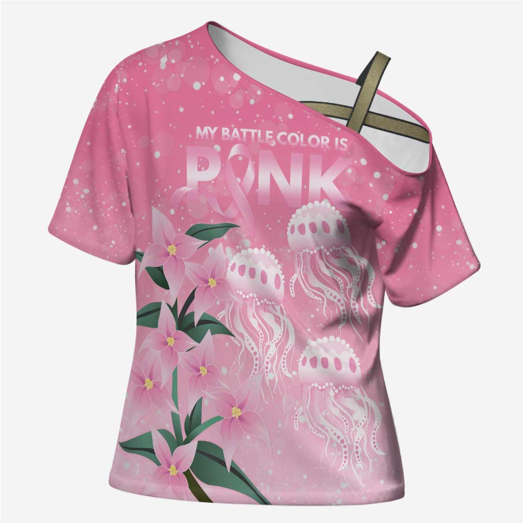 Personalised Pink Boronia of Hope Cross Shoulder Shirt Australia’s Fight Against Breast Cancer - Aussie Hoodie