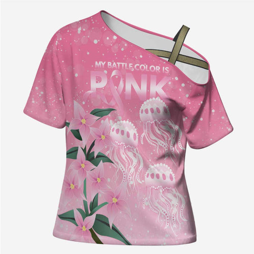 Personalised Pink Boronia of Hope Cross Shoulder Shirt Australia’s Fight Against Breast Cancer - Aussie Hoodie