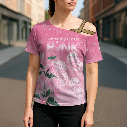Personalised Pink Boronia of Hope Cross Shoulder Shirt Australia’s Fight Against Breast Cancer - Aussie Hoodie