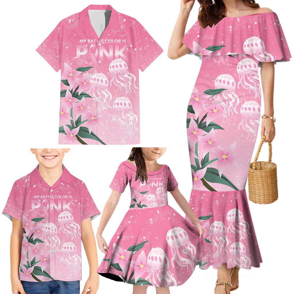 Personalised Pink Boronia of Hope Family Matching Mermaid Dress and Hawaiian Shirt Australia’s Fight Against Breast Cancer - Aussie Hoodie