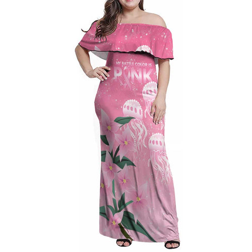 Personalised Pink Boronia of Hope Family Matching Off Shoulder Maxi Dress and Hawaiian Shirt Australia’s Fight Against Breast Cancer - Aussie Hoodie