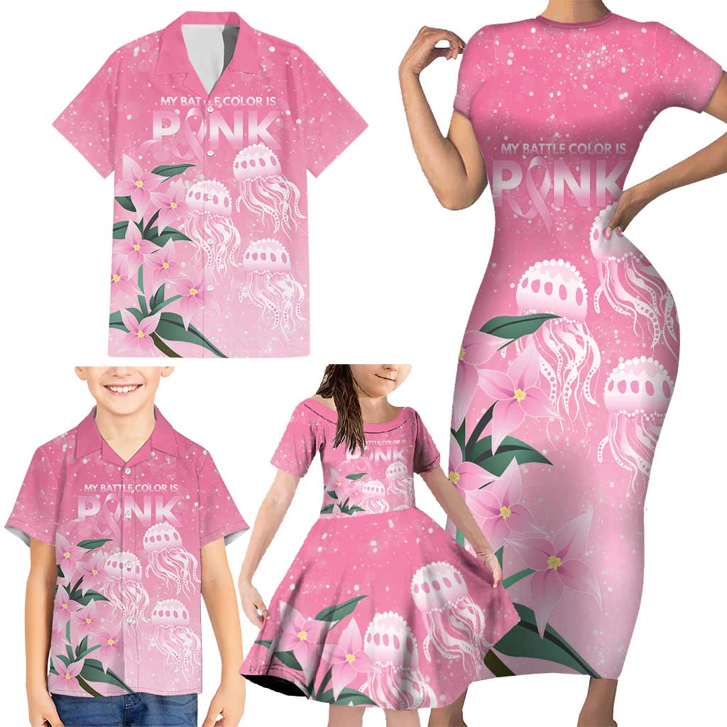 Personalised Pink Boronia of Hope Family Matching Short Sleeve Bodycon Dress and Hawaiian Shirt Australia’s Fight Against Breast Cancer - Aussie Hoodie