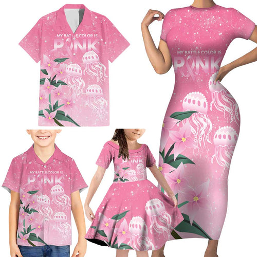 Personalised Pink Boronia of Hope Family Matching Short Sleeve Bodycon Dress and Hawaiian Shirt Australia’s Fight Against Breast Cancer - Aussie Hoodie