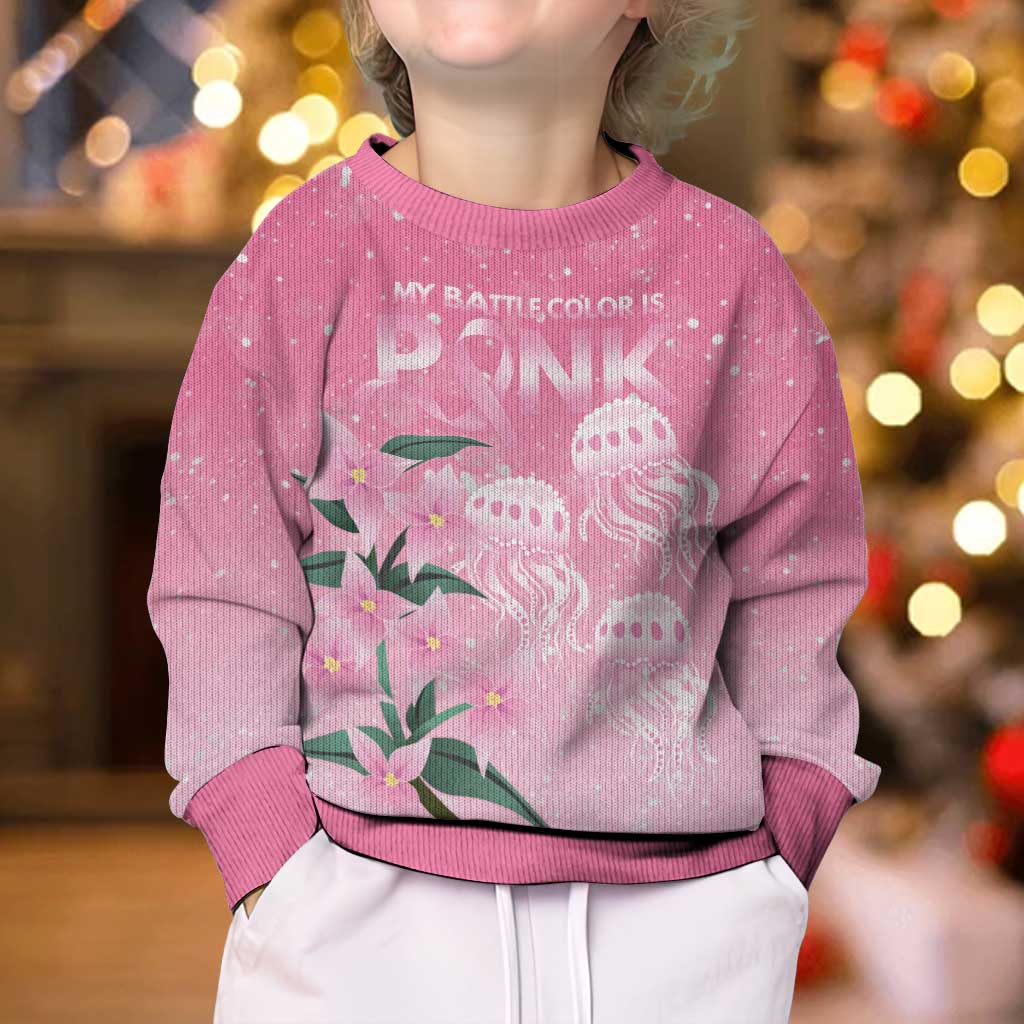 Personalised Pink Boronia of Hope Kid Ugly Christmas Sweater Australia’s Fight Against Breast Cancer - Aussie Hoodie