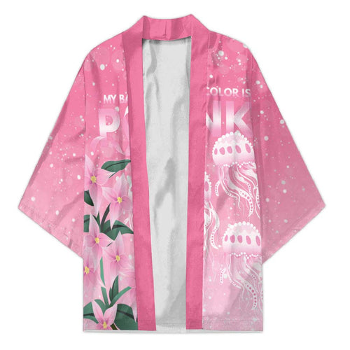Personalised Pink Boronia of Hope Kimono Australia’s Fight Against Breast Cancer - Aussie Hoodie