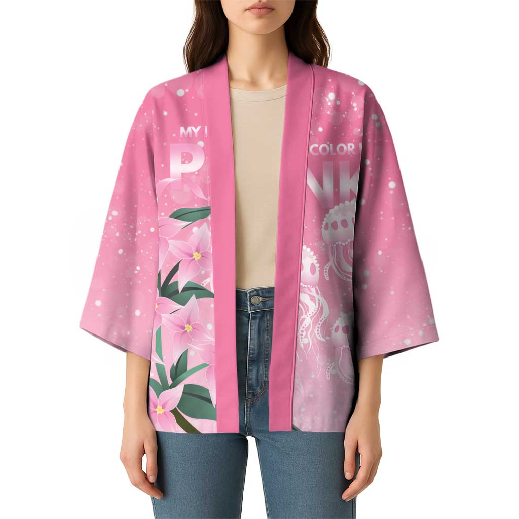 Personalised Pink Boronia of Hope Kimono Australia’s Fight Against Breast Cancer - Aussie Hoodie