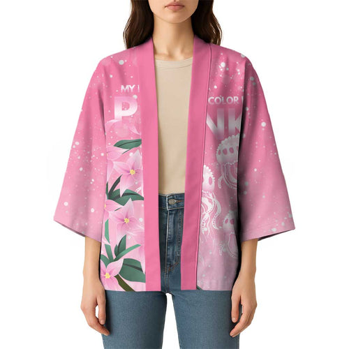 Personalised Pink Boronia of Hope Kimono Australia’s Fight Against Breast Cancer - Aussie Hoodie