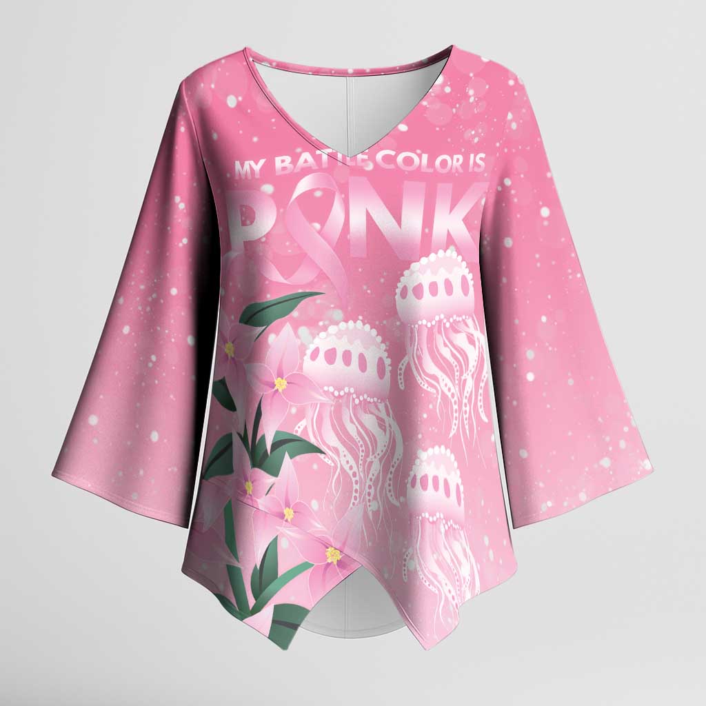 Personalised Pink Boronia of Hope Kimono Sleeve Blouse Australia’s Fight Against Breast Cancer - Aussie Hoodie
