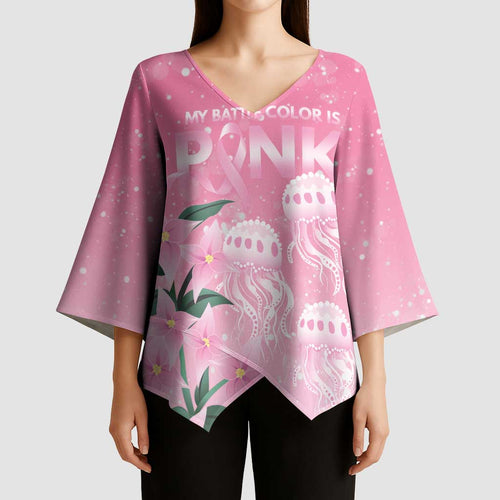 Personalised Pink Boronia of Hope Kimono Sleeve Blouse Australia’s Fight Against Breast Cancer - Aussie Hoodie