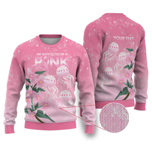 Personalised Pink Boronia of Hope Ugly Christmas Sweater Australia’s Fight Against Breast Cancer - Aussie Hoodie