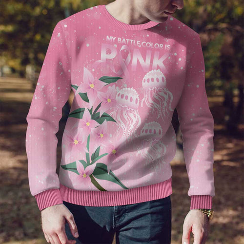 Personalised Pink Boronia of Hope Ugly Christmas Sweater Australia’s Fight Against Breast Cancer - Aussie Hoodie