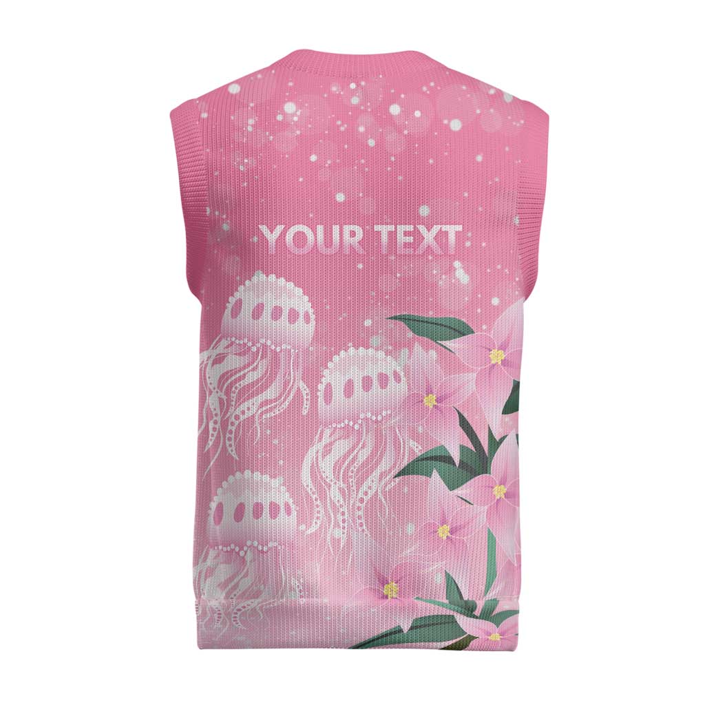Personalised Pink Boronia of Hope Christmas Knitted V-Neck Vest Australia’s Fight Against Breast Cancer - Aussie Hoodie